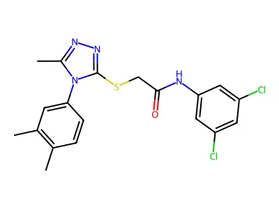 N-(3,5-dichlorophenyl)-2-[[4-(3,4-dimethylphenyl)-5-methyl-1,2,4-triazol-3-yl]sulfanyl]acetamide structure