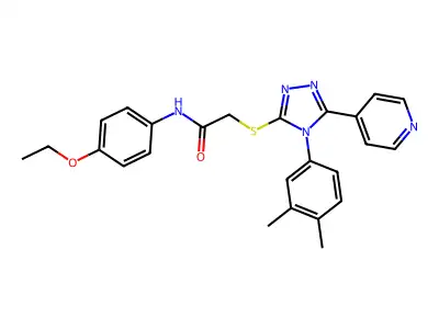 2-[[4-(3,4-dimethylphenyl)-5-pyridin-4-yl-1,2,4-triazol-3-yl]sulfanyl]-N-(4-ethoxyphenyl)acetamide structure