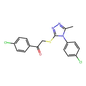 1-(4-chlorophenyl)-2-[[4-(4-chlorophenyl)-5-methyl-1,2,4-triazol-3-yl]sulfanyl]ethanone structure