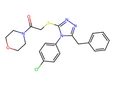 4-({[5-benzyl-4-(4-chlorophenyl)-4H-1,2,4-triazol-3-yl]thio}acetyl)morpholine structure