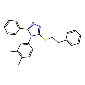 4-(3,4-dimethylphenyl)-5-phenyl-4H-1,2,4-triazol-3-yl 2-phenylethyl sulfide structure