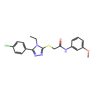 2-{[5-(4-chlorophenyl)-4-ethyl-4H-1,2,4-triazol-3-yl]sulfanyl}-N-(3-methoxyphenyl)acetamide structure