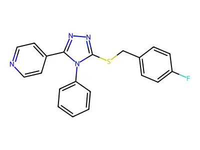 4-(5-{[(4-fluorophenyl)methyl]sulfanyl}-4-phenyl-4H-1,2,4-triazol-3-yl)pyridine structure