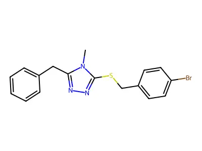 3-Benzyl-5-[(4-bromophenyl)methylsulfanyl]-4-methyl-1,2,4-triazole structure