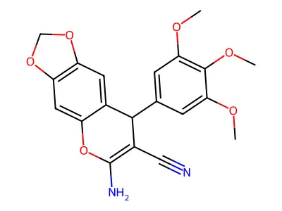 6-amino-8-(3,4,5-trimethoxyphenyl)-8H-[1,3]dioxolo[4,5-g]chromene-7-carbonitrile structure