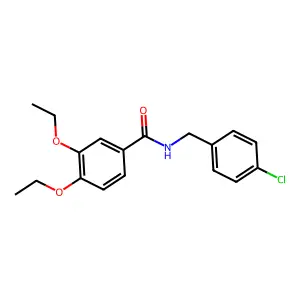 N-[(4-chlorophenyl)methyl]-3,4-diethoxybenzamide structure