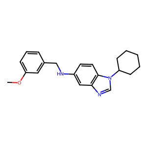 1-cyclohexyl-N-[(3-methoxyphenyl)methyl]benzimidazol-5-amine structure