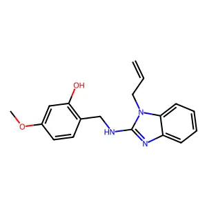 5-Methoxy-2-[[(1-prop-2-enylbenzimidazol-2-yl)amino]methyl]phenol structure