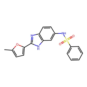 N-[2-(5-methylfuran-2-yl)-3H-benzimidazol-5-yl]benzenesulfonamide structure