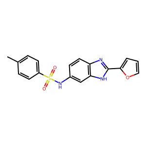 N-[2-(furan-2-yl)-3H-benzimidazol-5-yl]-4-methylbenzenesulfonamide structure