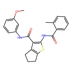N-(3-methoxyphenyl)-2-[(2-methylbenzoyl)amino]-5,6-dihydro-4H-cyclopenta[b]thiophene-3-carboxamide structure