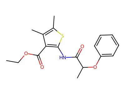 Ethyl 4,5-dimethyl-2-(2-phenoxypropanoylamino)thiophene-3-carboxylate structure