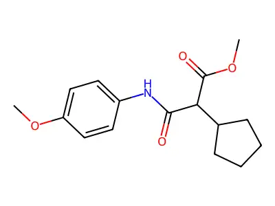 Methyl 2-cyclopentyl-3-(4-methoxyanilino)-3-oxopropanoate structure