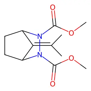 Dimethyl 7-(propan-2-ylidene)-2,3-diazabicyclo[2.2.1]heptane-2,3-dicarboxylate structure