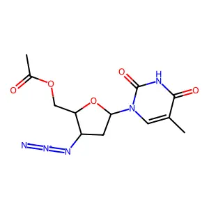 Thymidine, 3'-azido-3'-deoxy-, 5'-acetate structure
