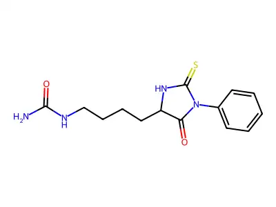 4-(5-Oxo-1-phenyl-2-sulfanylideneimidazolidin-4-yl)butylurea structure