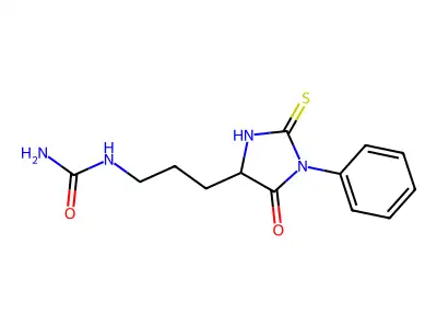 Urea, [3-(5-oxo-1-phenyl-2-thioxo-4-imidazolidinyl)propyl]- structure