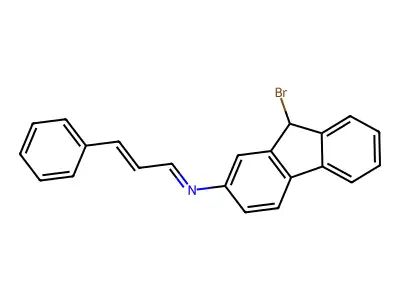 N-(9-bromo-9H-fluoren-2-yl)-3-phenylprop-2-en-1-imine structure
