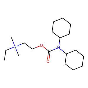 2-(Dicyclohexylcarbamoyloxy)ethyl-ethyl-dimethylazanium structure
