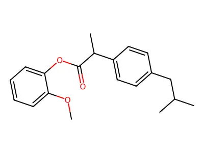 2-Methoxyphenyl alpha-methyl-4-(2-methylpropyl)benzeneacetate structure