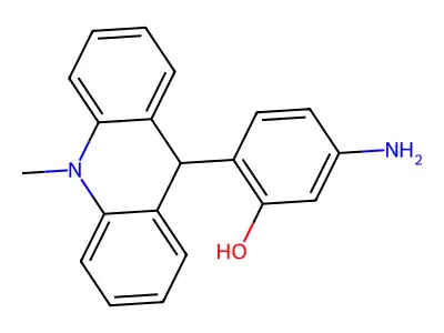 Phenol, 5-amino-2-(9,10-dihydro-10-methyl-9-acridinyl)- structure