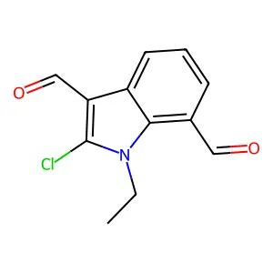2-氯-1-乙基-1H-吲哚-3,7-二甲醛 structure