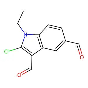 2-氯-1-乙基-1H-吲哚-3,5-二甲醛 structure