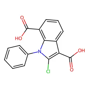 2-氯-1-苯基-1H-吲哚-3,7-二甲酸 structure