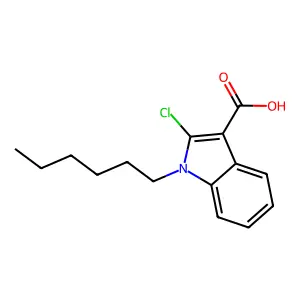 2-氯-1-己基-1H-吲哚-3-甲酸 structure