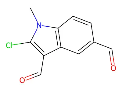 2-chloro-1-methyl-1H-indole-3,5-dicarbaldehyde structure