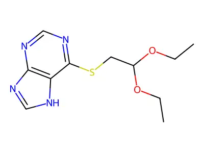 6-(2,2-diethoxyethylsulfanyl)-7H-purine structure