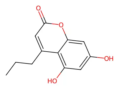 5,7-Dihydroxy-4-propylcoumarin structure