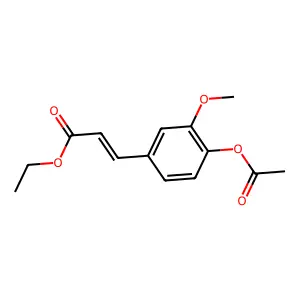 Ethyl 3-[4-(acetyloxy)-3-methoxyphenyl]prop-2-enoate structure
