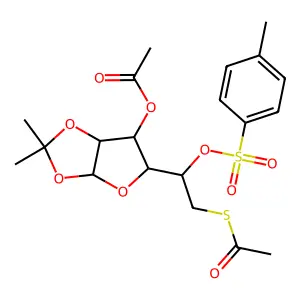 [5-[2-acetylsulfanyl-1-(4-methylphenyl)sulfonyloxyethyl]-2,2-dimethyl-3a,5,6,6a-tetrahydrofuro[2,3-d][1,3]dioxol-6-yl] acetate structure