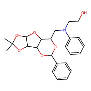 2-[N-[(4,4-dimethyl-11-phenyl-3,5,7,10,12-pentaoxatricyclo[6.4.0.02,6]dodecan-9-yl)methyl]anilino]ethanol structure