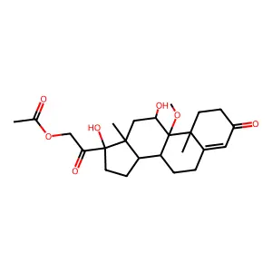 11,17-Dihydroxy-9-methoxy-3,20-dioxopregn-4-en-21-yl acetate structure