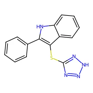 1H-Indole, 2-phenyl-3-(1H-tetrazol-5-ylthio)- structure