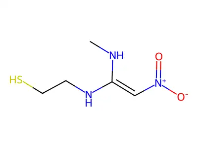 N-(2-Mercaptoethyl)-N'-methyl-2-nitro-1,1-ethenediamine structure