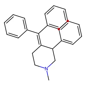 4-Benzhydrylidene-1-methyl-3-phenylpiperidine structure