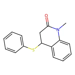1-Methyl-4-(phenylthio)-3,4-dihydro-2(1H)-quinolinone structure