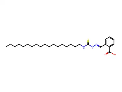 2-[(Z)-(octadecylthiocarbamoylhydrazinylidene)methyl]benzoic acid structure