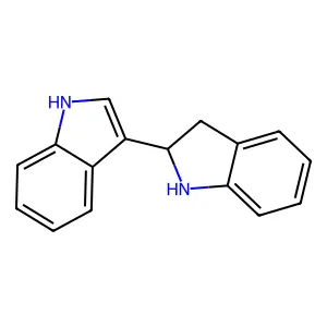 3-[(2R)-2,3-dihydro-1H-indol-2-yl]-1H-indole structure