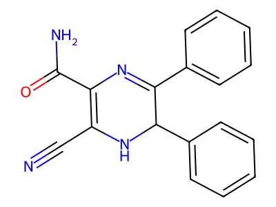 Pyrazinecarboxamide, 3-cyano-4,5-dihydro-5,6-diphenyl- structure