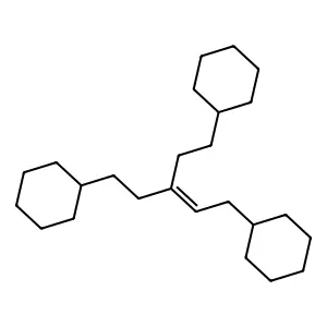 [5-Cyclohexyl-3-(2-cyclohexylethyl)pent-2-enyl]cyclohexane structure