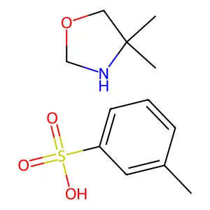 Benzenesulfonic acid, methyl-, compd. with 4,4-dimethyloxazolidine (1:1) structure