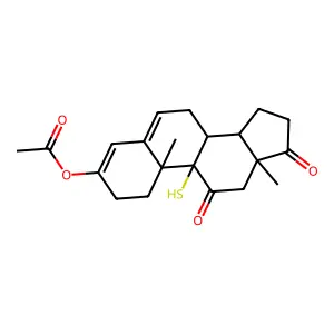9-Mercapto-11,17-dioxoandrosta-3,5-dien-3-yl acetate structure