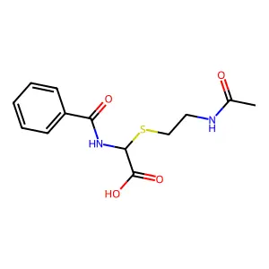 [(2-Acetamidoethyl)sulfanyl](benzamido)acetic acid structure