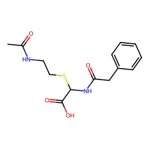 [(2-Acetamidoethyl)sulfanyl](2-phenylacetamido)acetic acid structure