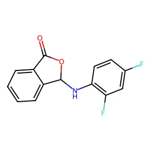 3-((2,4-difluorophenyl)amino)isobenzofuran-1(3H)-one structure