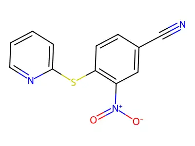 3-Nitro-4-pyridin-2-ylsulfanylbenzonitrile structure
